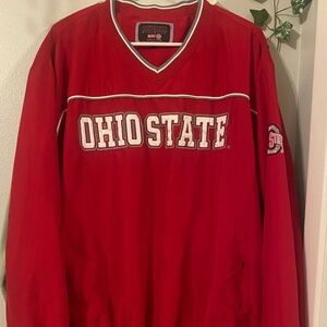 OHIO STATE UNIVERSITY BUCKEYES pullover jacket Red size L